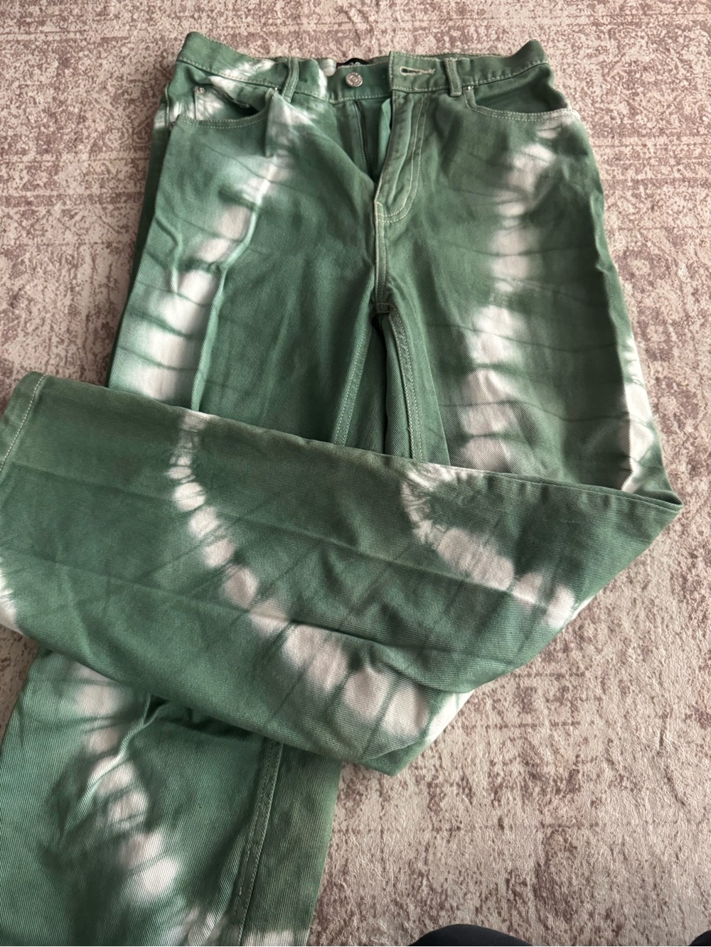 BDG Green Tie-Dye Women’s High Rise Baggy Pants